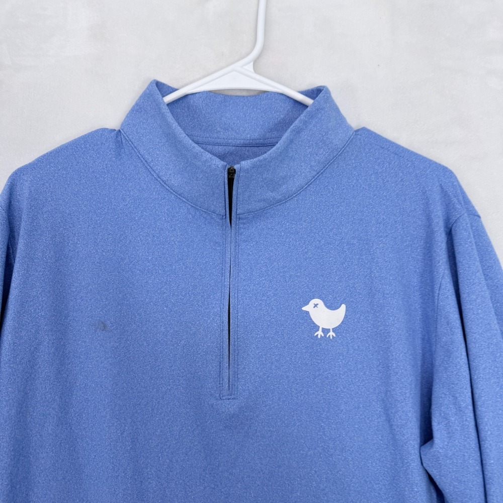 Bad Birdie 1/4 Zip Pullover Mens M Blue Performance Gray Hawk Golf Club - Picture 2 of 12